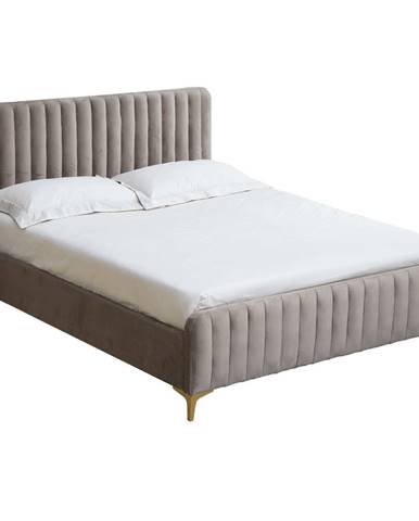 Čalúnená manželská posteľ s roštom Kaisa 140x200 cm - sivohnedá (taupe)