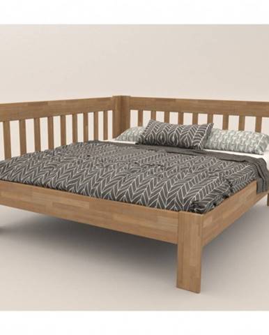 Rohová posteľ APOLONIE buk/ľavá, 180x200 cm