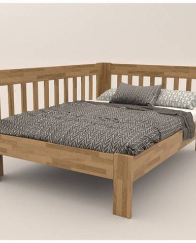 Rohová posteľ APOLONIE dub/ľavá, 140x200 cm