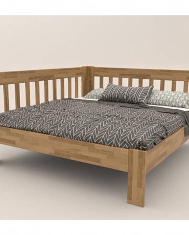 Rohová posteľ APOLONIE dub/ľavá, 160x200 cm