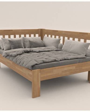 Rohová posteľ APOLONIE buk/pravá, 140x200 cm