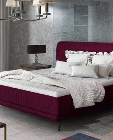 Čalúnená posteľ Scarlett 180x200, vínovo červená, vr. matraca