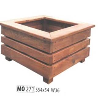 Drewmax Ozdobný štvorcový drevený kvetináč MO271