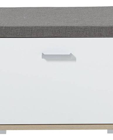 Xora LAVICA DO PREDSIENE/ŠATNÍKA, biela, farby duba, 60/50/38 cm