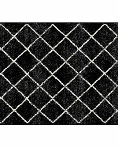 Koberec čierna/vzor 67x120 cm MATES TYP 1