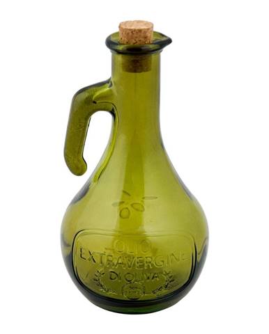 Zelená fľaša na olej z recyklovaného skla Ego Dekor Olive, 500 ml