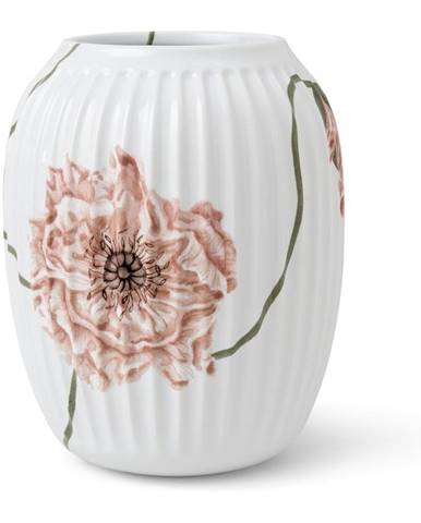 Biela porcelánová váza Kähler Design Poppy, výška 21 cm