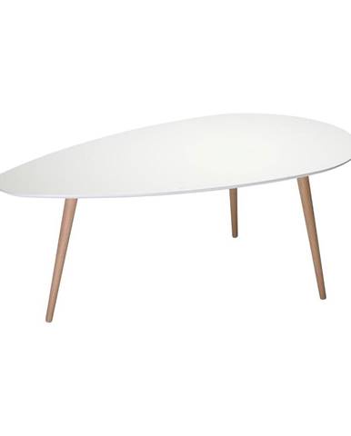 Biely konferenčný stolík s nohami z bukového dreva FurnhoFly, 116 x 66 cm