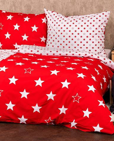 4Home Bavlnené obliečky Stars red, 160 x 200 cm, 70 x 80 cm