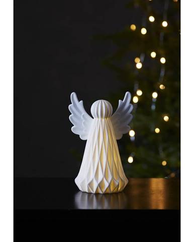 Biela keramická vianočná svetelná LED dekorácia Star Trading Vinter, výška 18 cm