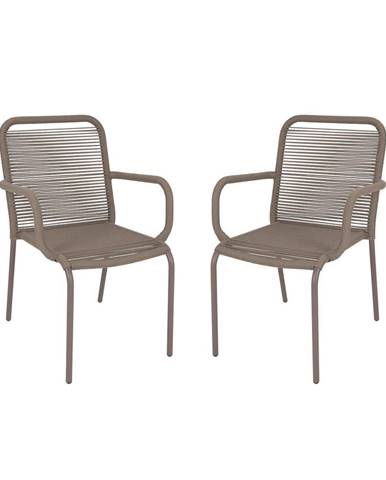 LOOPS Stohovateľné stoličky s podrúčkami set 2 ks