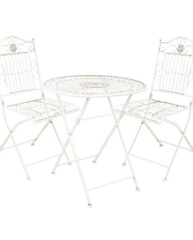 TERRACE HILL Balkónový set 2 ks stoličky a 1 ks stôl - krémová