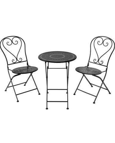 BOVERY Balkónový set nábytku pre 2 osoby - čierna