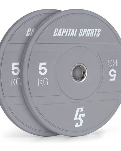 Capital Sports Nipton 2021, kotúč na činku, bumper kotúč, 2 × 5 kg, Ø 50,4 mm, tvrdá guma