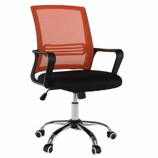 Kancelárska stolička sieťovina oranžová/látka čierna APOLO NEW