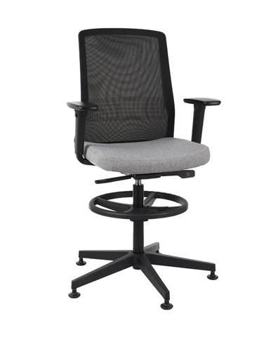 Cupra BS RB kancelárska stolička s podrúčkami a podnožkou sivá