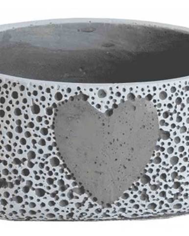 Dekoratívna miska motiv srdce, cement