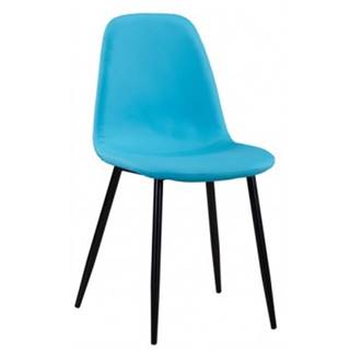 Jedálenská stolička Loof, modrá ekokoža