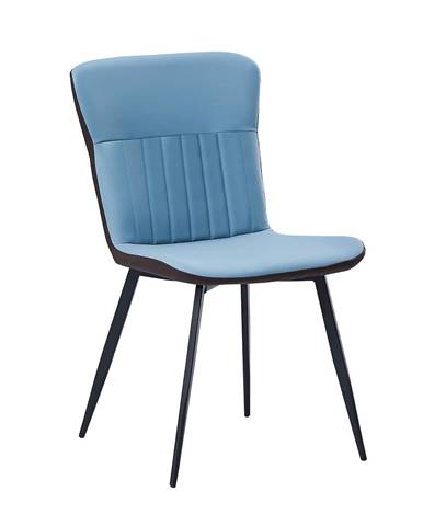 Jedálenská stolička ekokoža modrá/hnedá KLARISA
