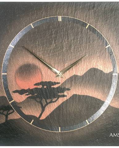 AMS 9515 dizajnové nástenné bridlicové hodiny, 30 x 30 cm