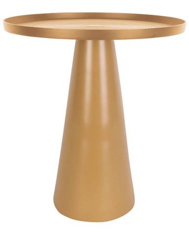 Horčicovožltý kovový odkladací stolík Leitmotiv Force, výška 48,5 cm