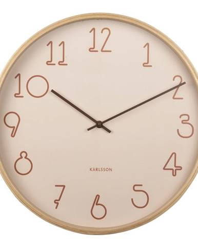 Béžové nástenné hodiny Karlsson Sencillo, ø 40 cm