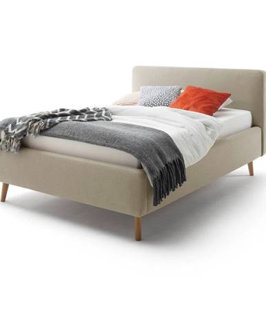 Sivohnedá dvojlôžková posteľ s roštom a úložným priestorom Meise Möbel Mattis, 140 x 200 cm