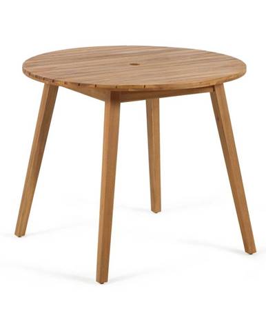 Záhradný jedálenský stôl z akáciového dreva Kave Home Vilma, ø 90 cm