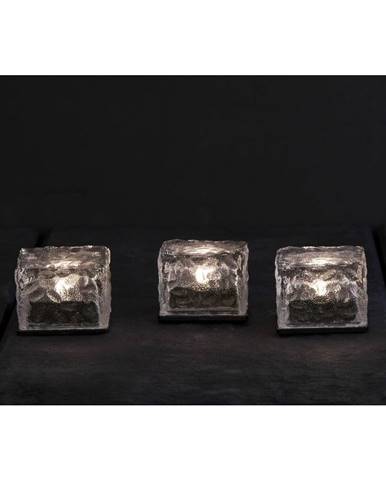 Súprava 3 vonkajších solárnych sviečok Star Trading Candle Icecube, výška 5,5 cm