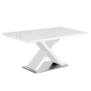 Jedálenský stôl biela s vysokým leskom HG FARNEL P2 poškodený tovar