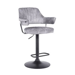 Barová stolička sivá látka s efektom brúsenej kože ACANTA P1 poškodený tovar