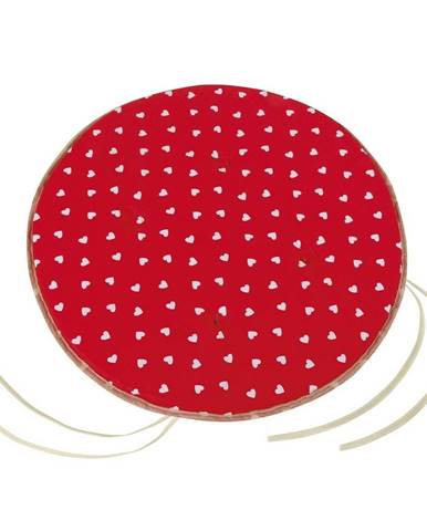 Bellatex Sedák Adela okrúhly prešívaný Srdiečka červená, 40 cm