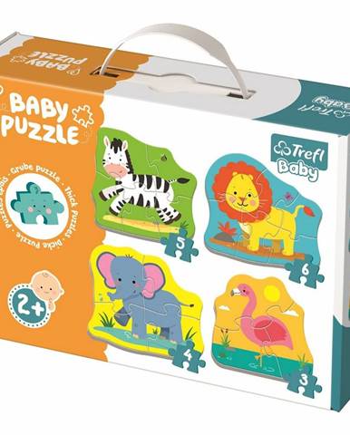 Trefl Baby Zvieratá na safari 4v1 3,4,5,6 dielov puzzle