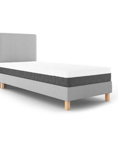 Svetlosivá jednolôžková posteľ Mazzini Beds Lotus, 90 x 200 cm
