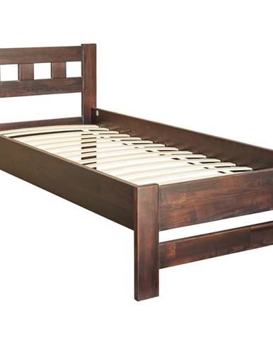 Vulcano WB-90 drevená jednolôžková posteľ s roštom 90x200 cm orech