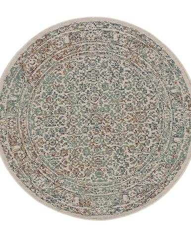 Béžovo-zelený vonkajší koberec Universal Lucca, 115 x 115 cm