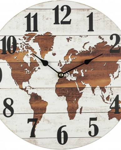 Nástenné hodiny Mapa sveta, 30 cm