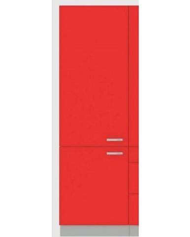 Vysoká kuchynská skriňa Rose 60DK, 60 cm, červený lesk