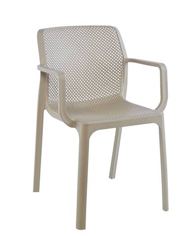 Stohovateľná stolička sivohnedá taupe/plast FRENIA P1 poškodený tovar