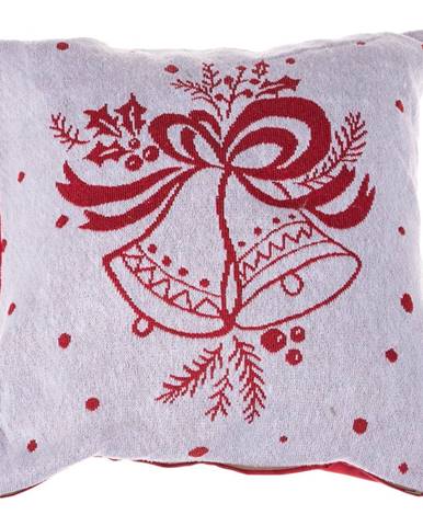 Bielo-červená obliečka na vankúš s vianočným motívom Dakls, 40 x 40 cm