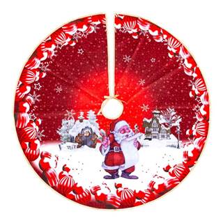 Červený okrúhly koberec pod vianočný stromček Casa Selección, ø 100 cm