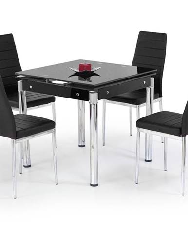 Sklenený rozkladací jedálenský stôl Kent - čierna