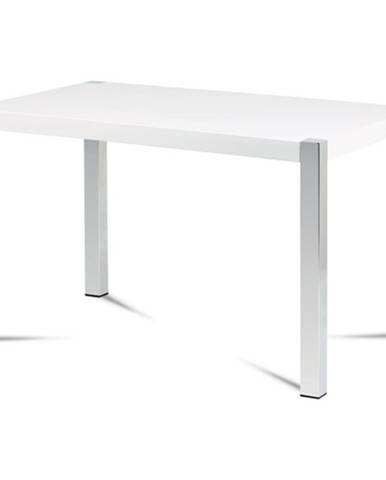 Jedálenský stôl CHIPER biela, vysoký lesk