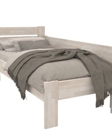 Rohová posteľ JOHANA pravá, buk/biela, 90x200 cm