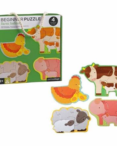 Petit Collage Prvé puzzle zvieratká z farmy