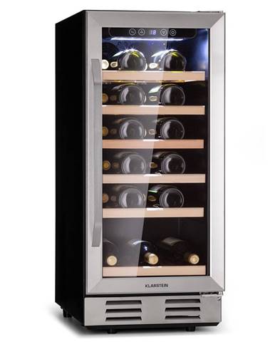Klarstein Vinovilla 29 Built-In, vstavaná chladnička na víno, 81 l / 29 fliaš, 1 zóna, sklenené dvierka, nerezová oceľ