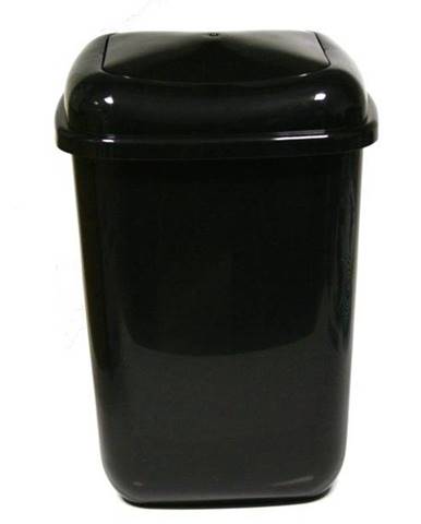 Kôš na odpad preklápací 12 l, plastový, QUATRO, čierny