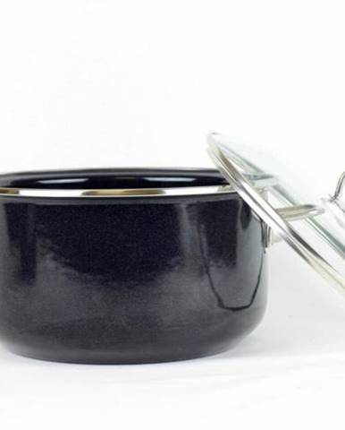 Smaltovaný hrniec s pokrievkou SFINX PREMIUM 2,2 l/18 cm, čierny