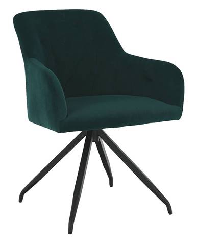 Otočná stolička zelená Velvet látka/čierna VELEZA P4 poškodený tovar
