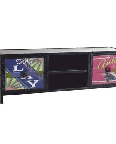 TV stolík/skrinka čierna/farebný mix IMAGE P1 poškodený tovar